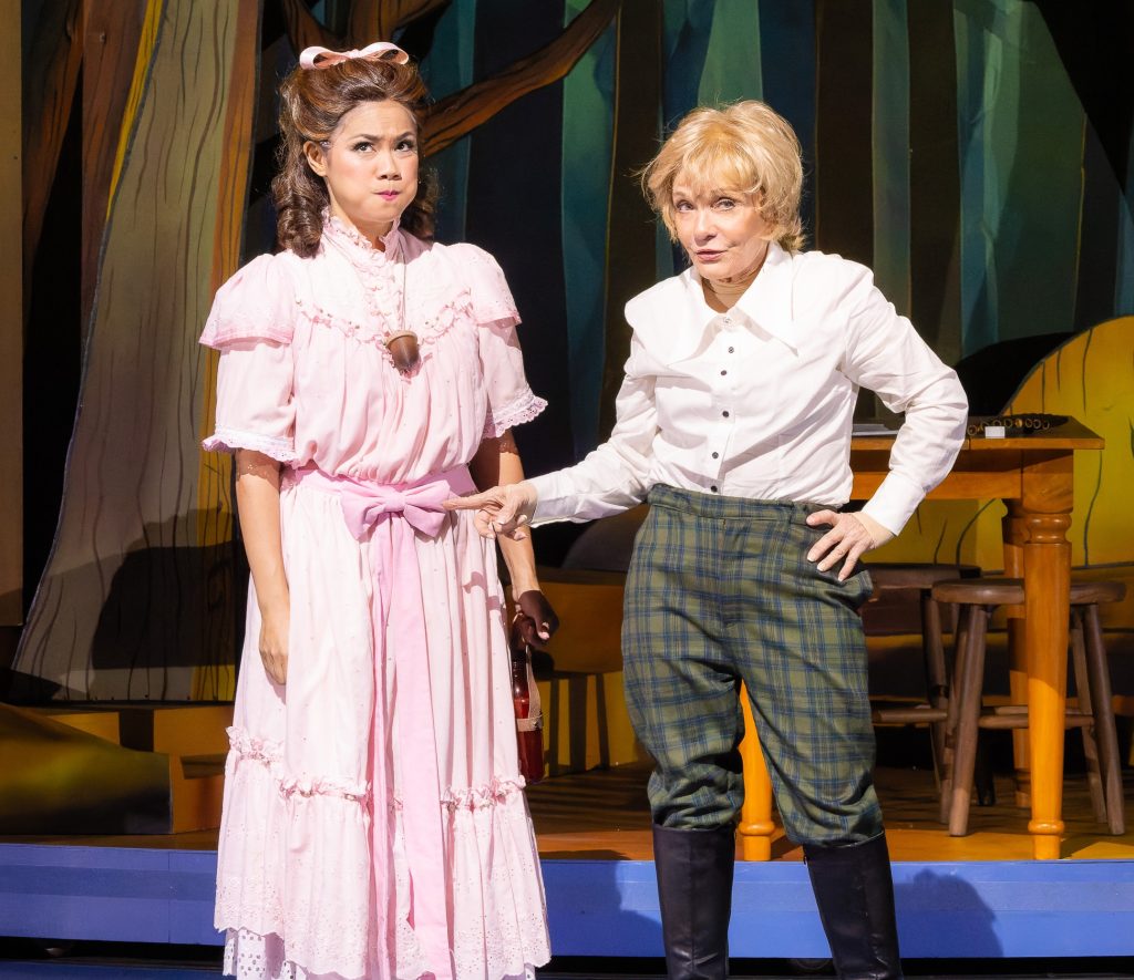 Regina Fernandez and Cathy Rigby in Peter Pan Goes Wrong