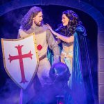 (L-R) Leo Roberts and Amanda Robles in the North American Tour of SPAMALOT. Photo by Matthew Murphy and Evan Zimmerman