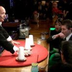Tom Frank performing the Cups and Balls trick at the Magic Castle’s Library Bar in 2012