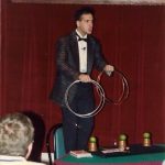 Tom Frank performing the linking rings trick in 1989